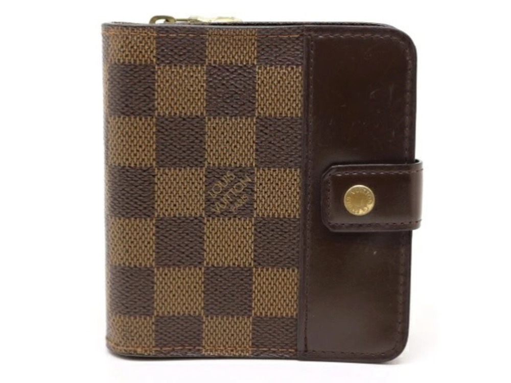 LOUIS VUITTON Compact Zip Bi fold Wallet Damier